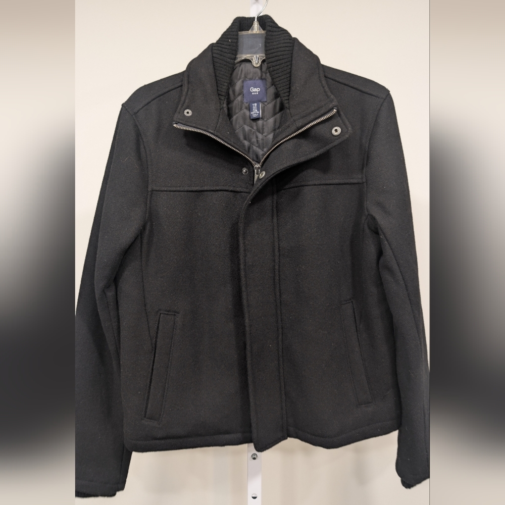 Gap Black Wool-Blend Coat